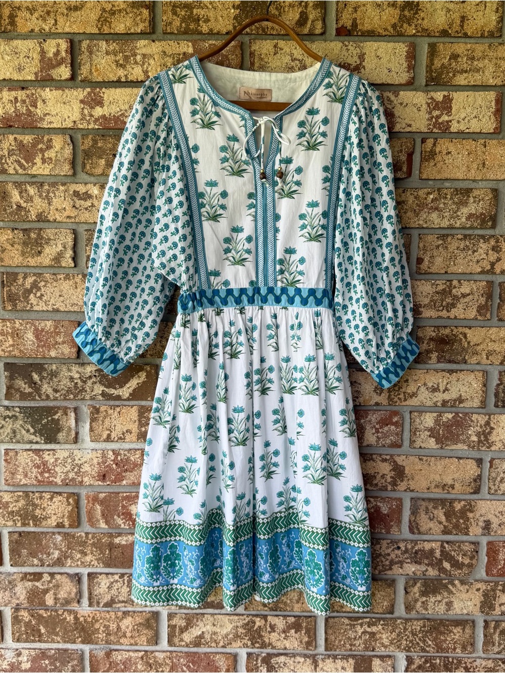 Philosophy Republic Dress Women’s Size Medium 100% Cotton Peasant Boho Tunic